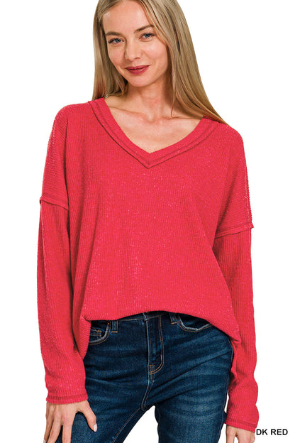 Blaire Long Sleeve Ribbed V-Neck