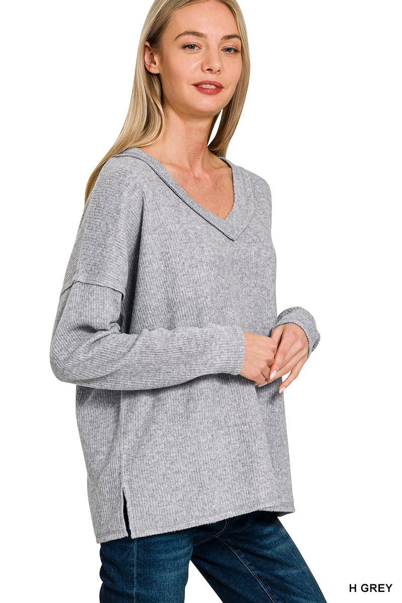 Blaire Long Sleeve Ribbed V-Neck
