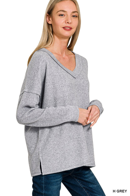 Blaire Long Sleeve Ribbed V-Neck
