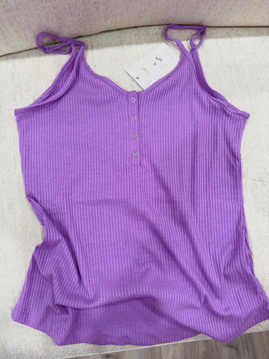 Lavender Button Tank