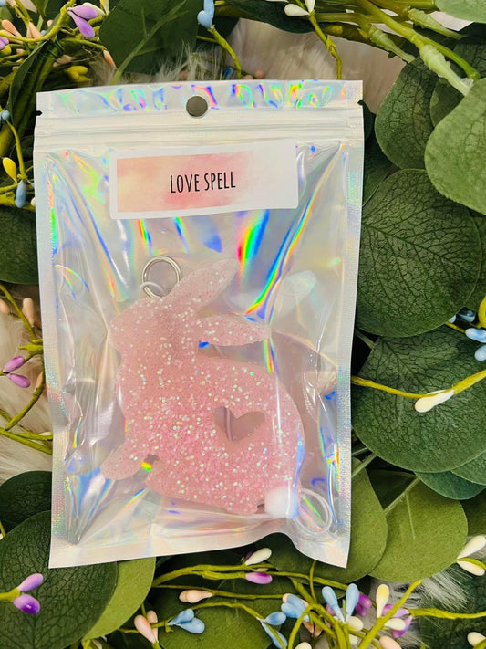 Pink Glitter Bunny Freshie