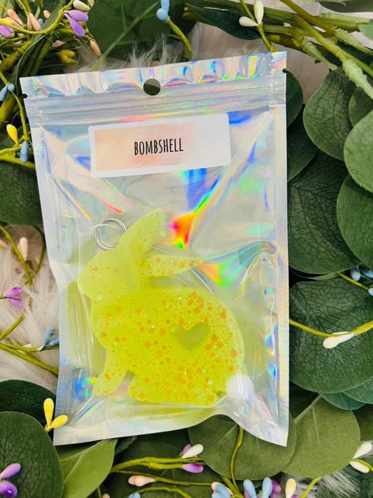 Yellow Glitter Bunny Freshie