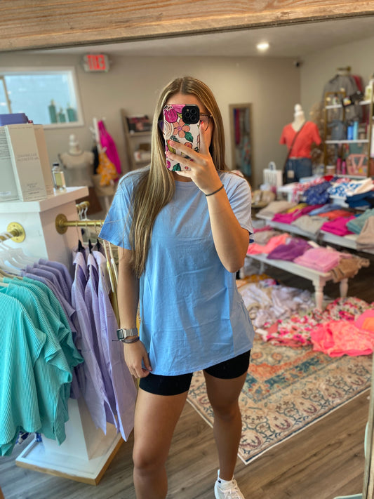Cotton boyfriend round neck tee