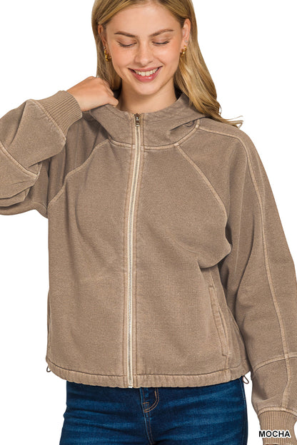 Mocha Fleece Washed Jacket