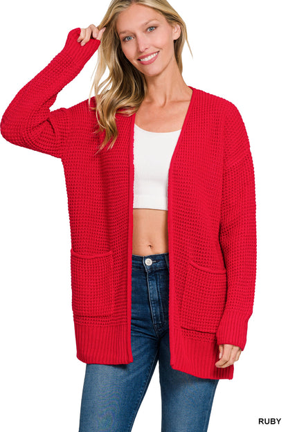 Waffle Sweater Cardigan