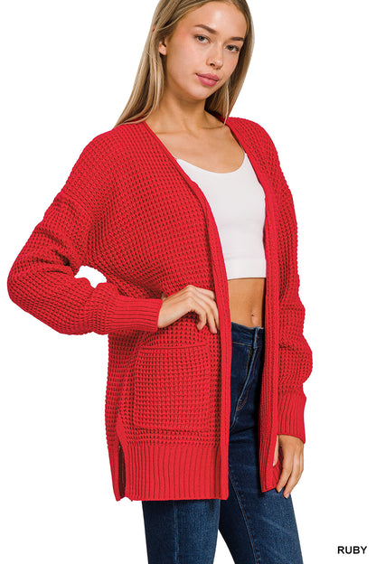 Waffle Sweater Cardigan