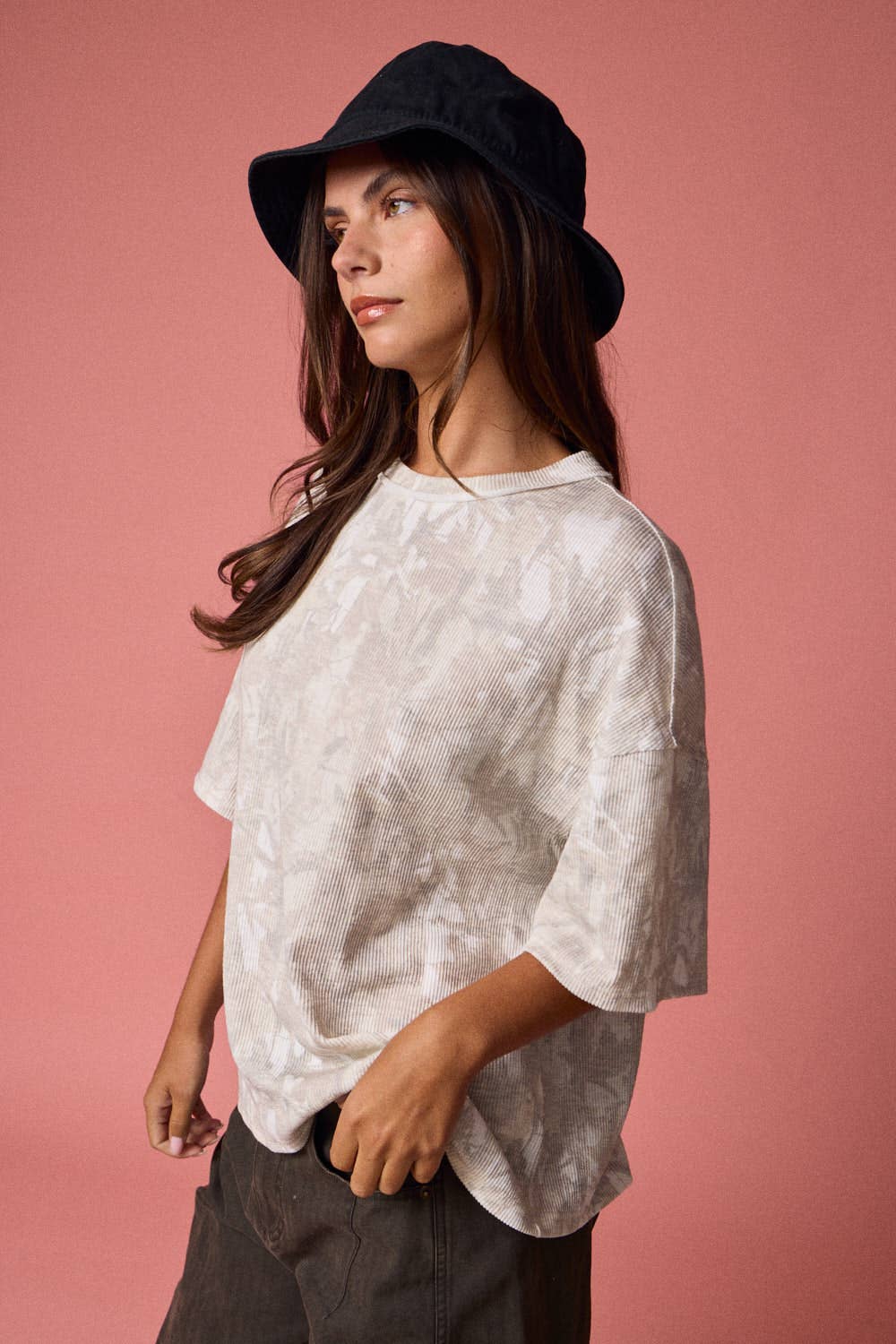 NATURE CAMO RIBBED LOOSE FIT SHIRT