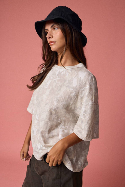 NATURE CAMO RIBBED LOOSE FIT SHIRT