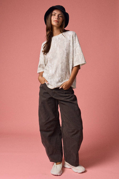 NATURE CAMO RIBBED LOOSE FIT SHIRT
