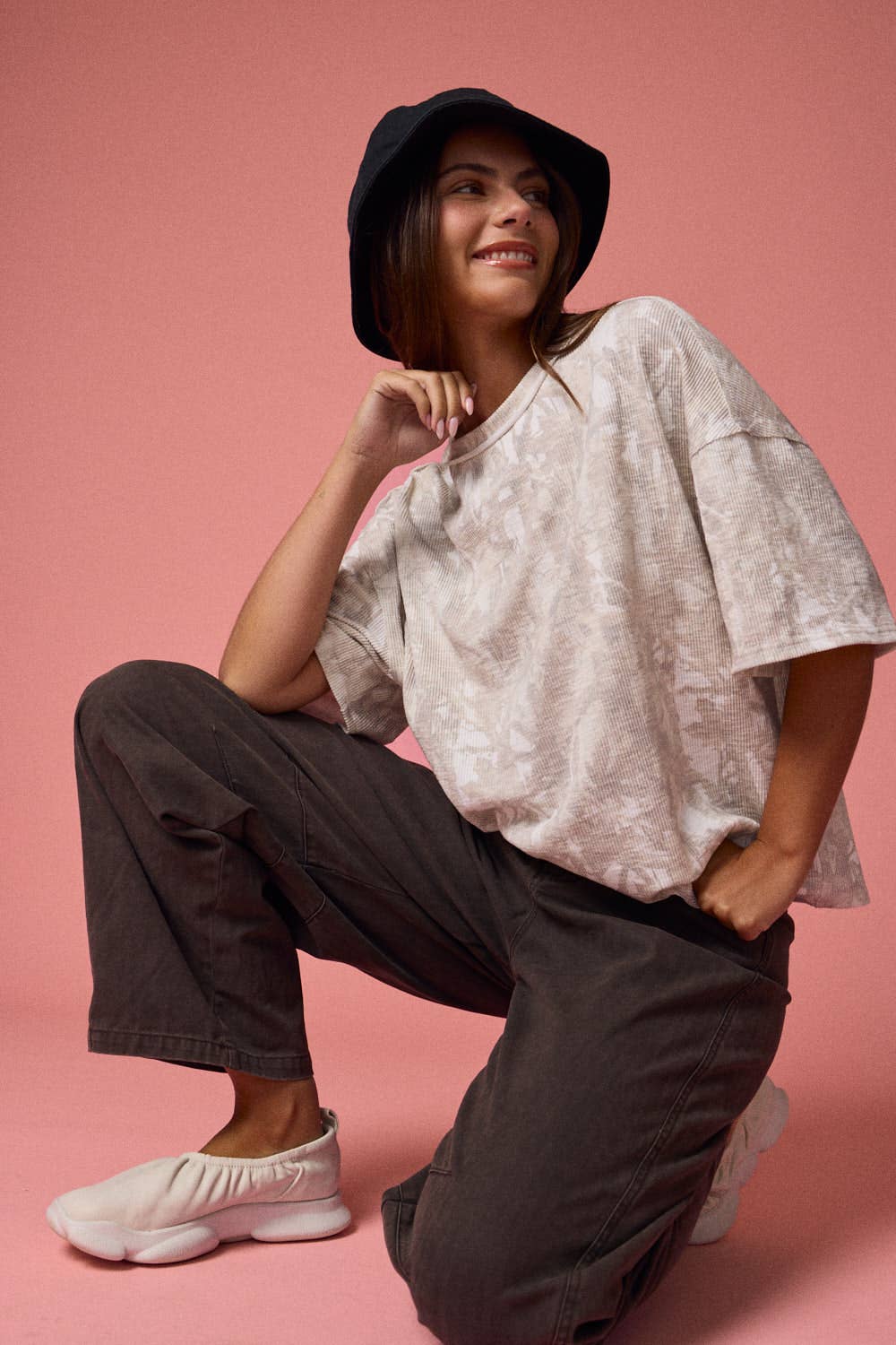 NATURE CAMO RIBBED LOOSE FIT SHIRT