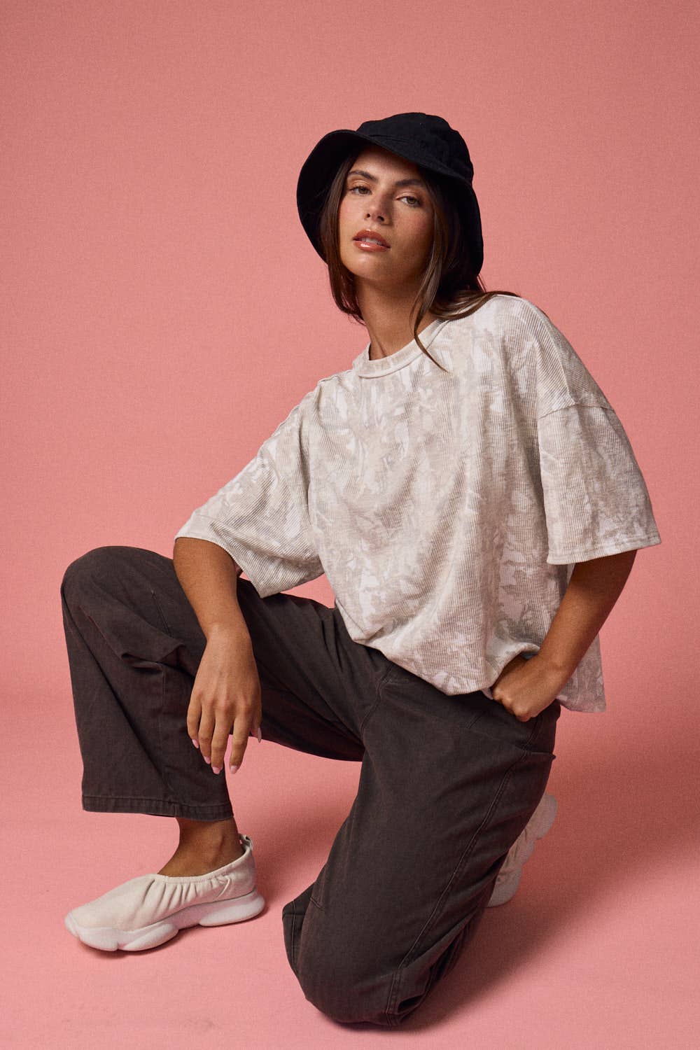 NATURE CAMO RIBBED LOOSE FIT SHIRT