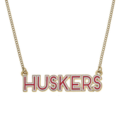 Nebraska Cornhuskers Outline Enamel Necklace