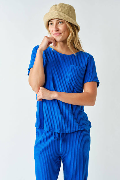 Softcore Ribbed Lounge Pocket Tee