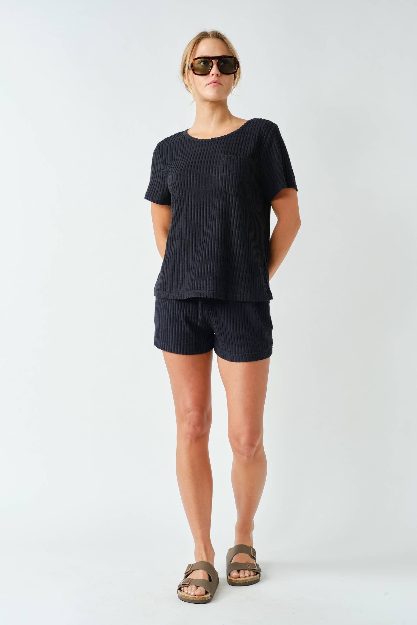 Softcore Ribbed Lounge Pocket Tee