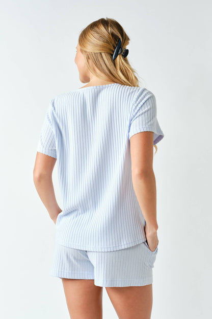 Softcore Ribbed Lounge Pocket Tee