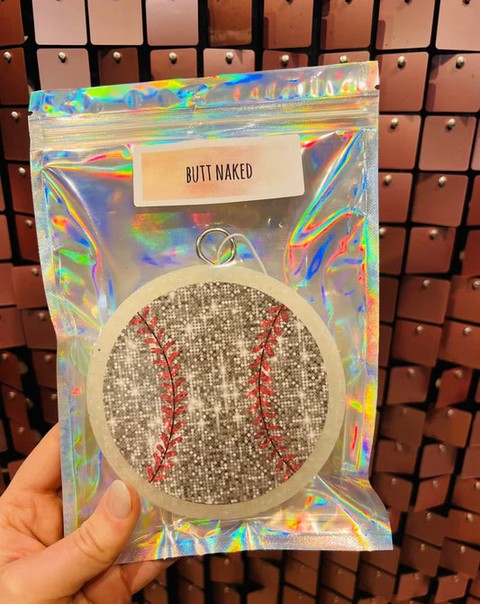 Faux Glitter Baseball Car Freshie