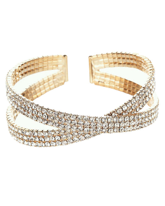 Gold Criss Cross Bling Bracelet