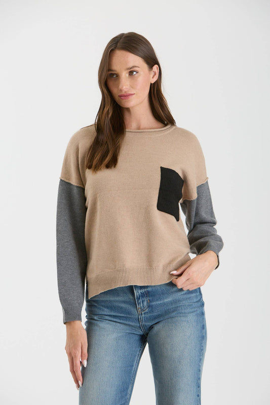 Kyleigh Colorblock Knit Sweater