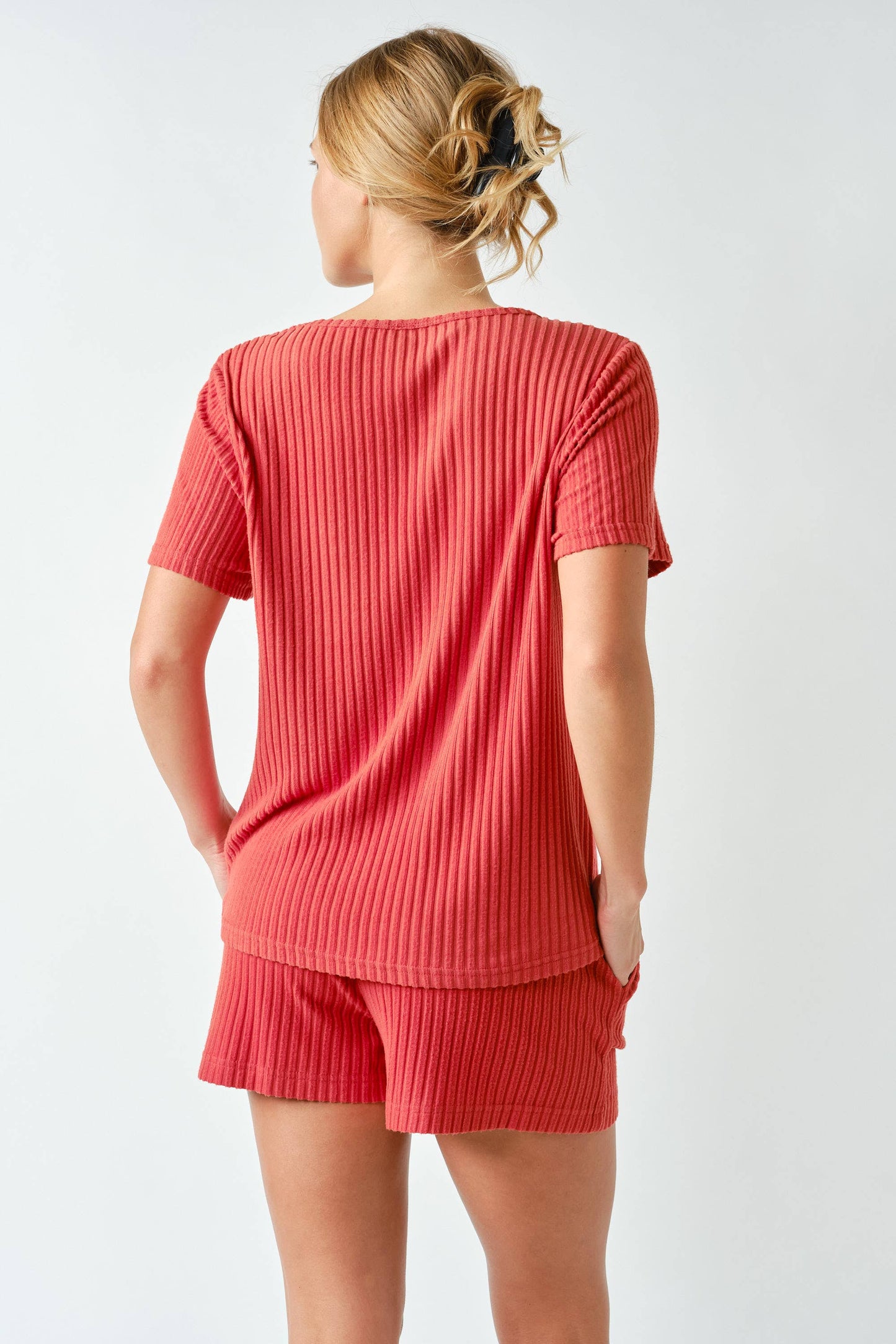Softcore Ribbed Lounge Pocket Tee