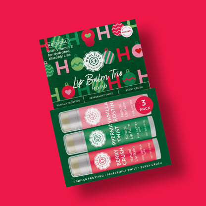 Natural Shea Butter Lip Balm Trio – HO HO Holiday