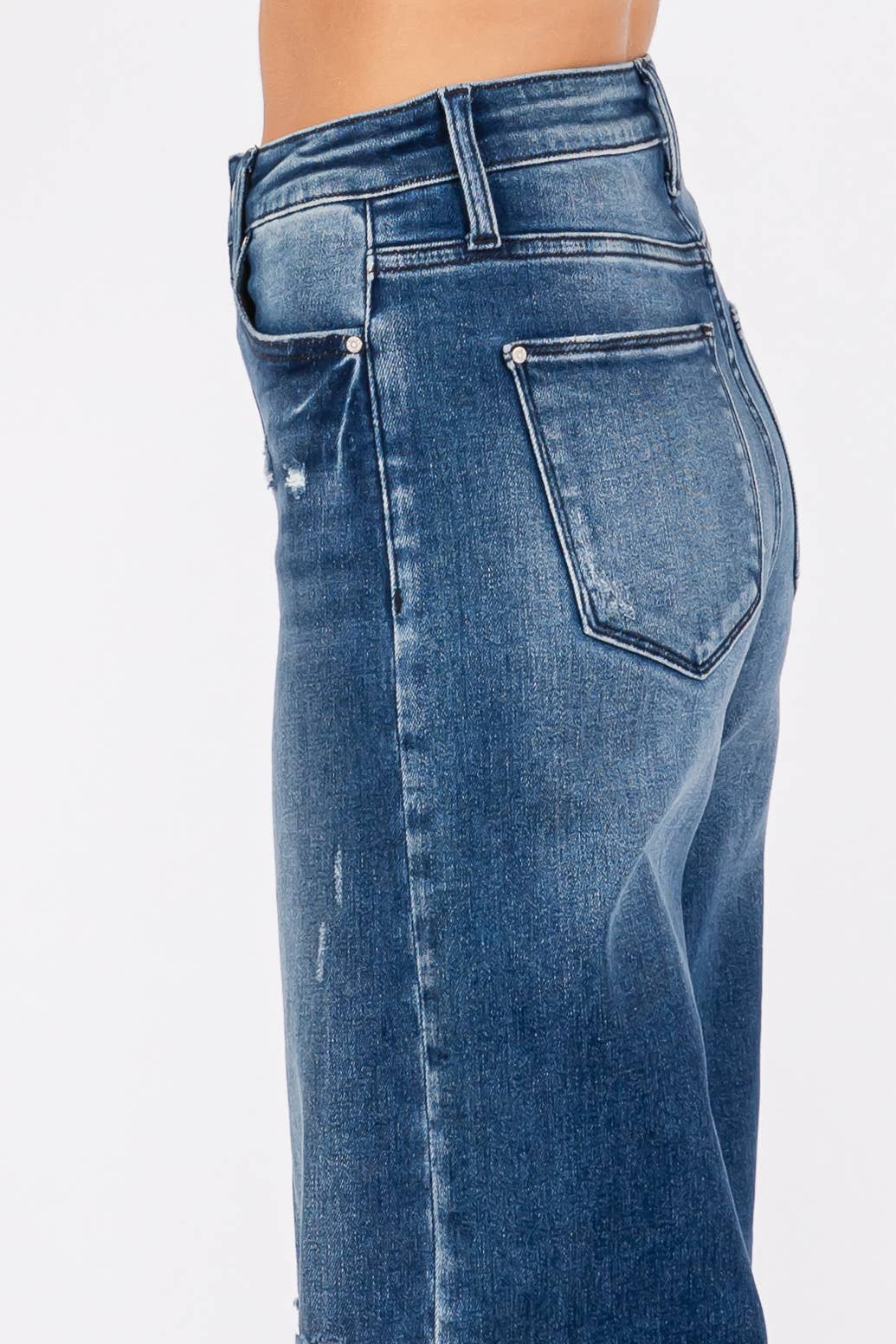 Destroyed High Rise Relaxed Wide Leg Jean