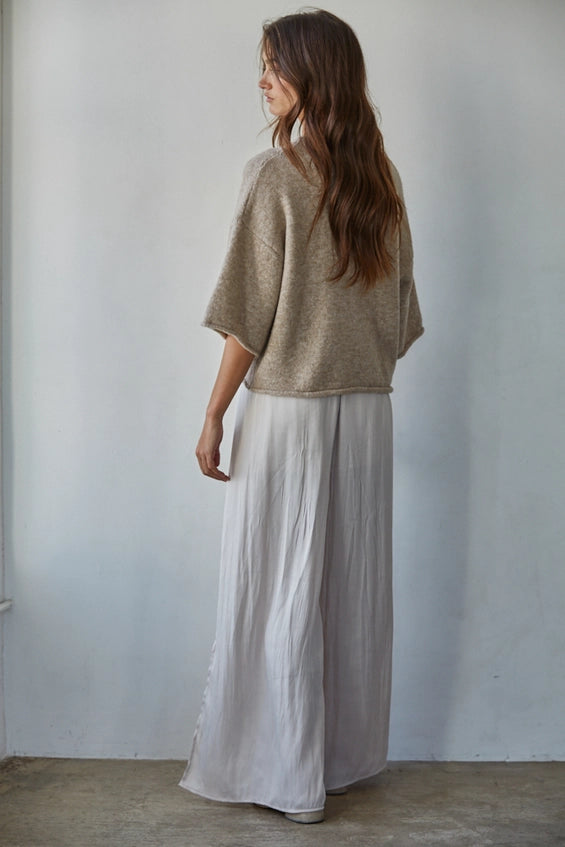 Kelsey Quarter Sleeve Light Mocha Cardigan