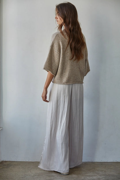 Kelsey Quarter Sleeve Light Mocha Cardigan