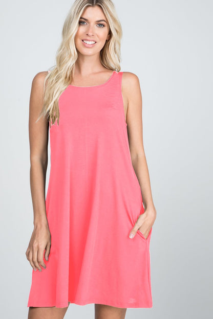Simple Pocketed Mini Dress
