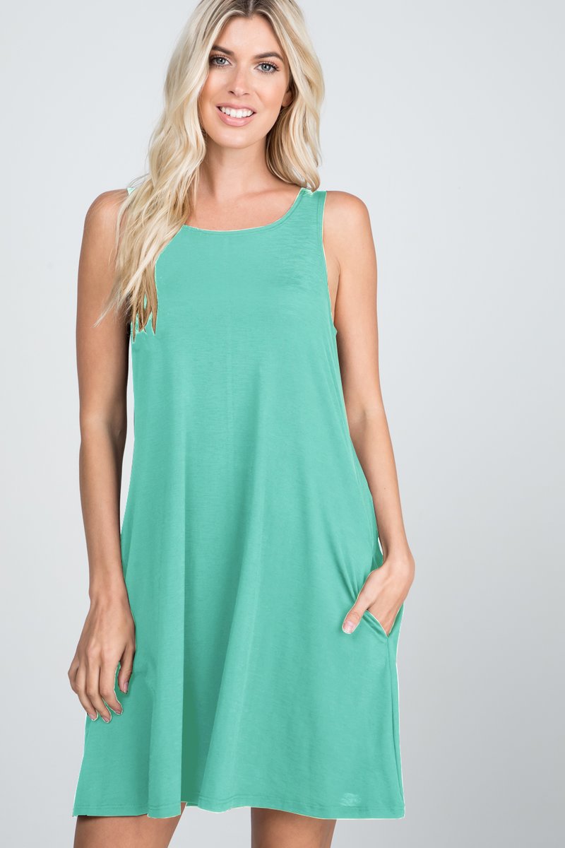 Simple Pocketed Mini Dress