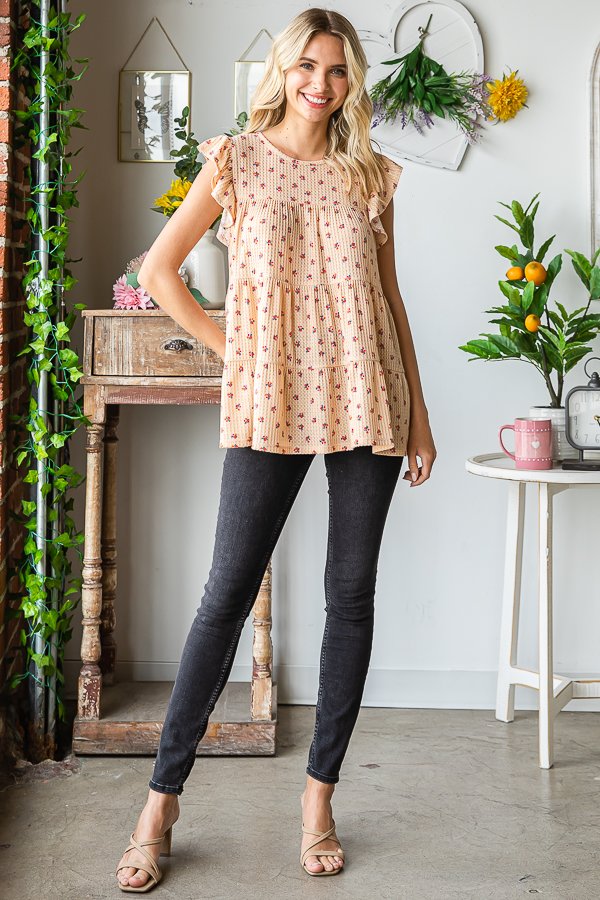Ditsy Floral Tiered Top