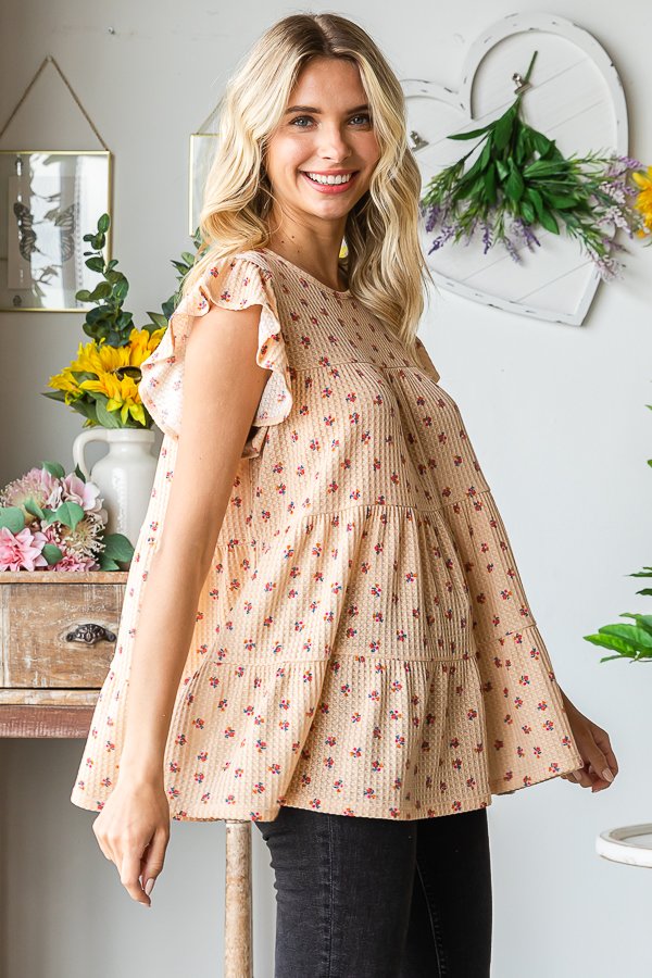 Ditsy Floral Tiered Top