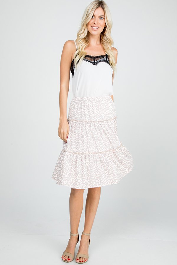 Animal Print Midi Skirt