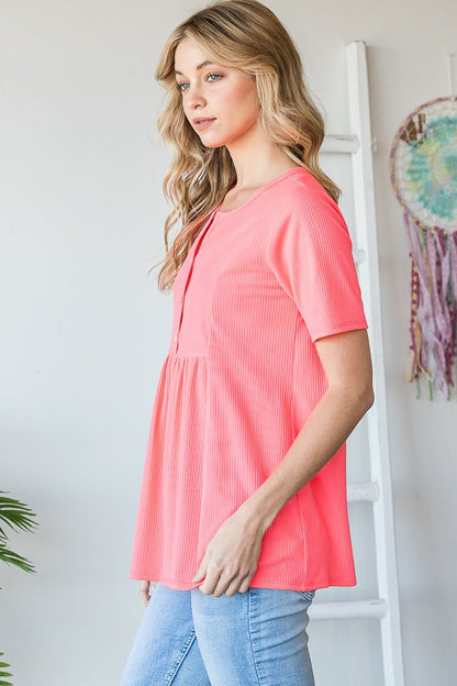 Button Up Ribbed Top