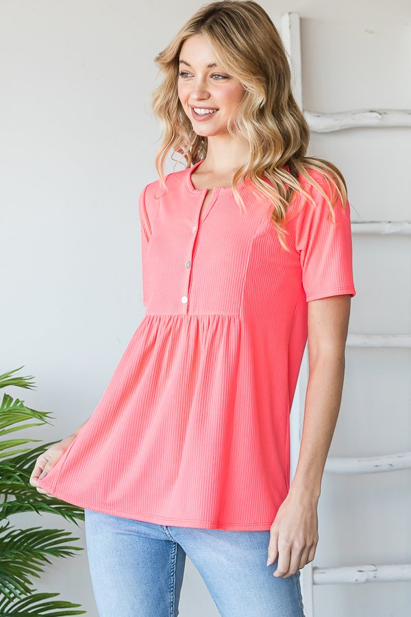 Button Up Ribbed Top