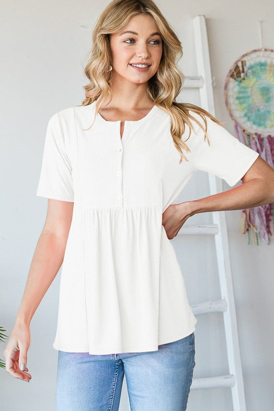 Button Up Ribbed Top