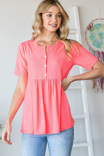 Button Up Ribbed Top
