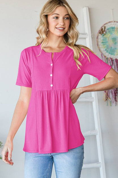 Button Up Ribbed Top