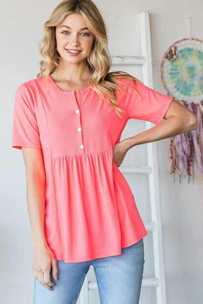 Button Up Ribbed Top