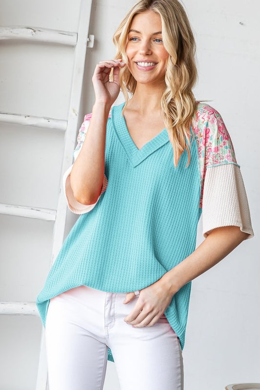Minty Floral Top