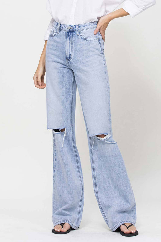 90's Leslie Vintage Super High Ride Flare Jeans
